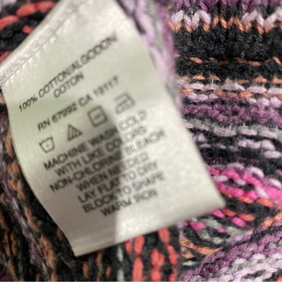 So blue Sigrid Olsen cowel neck 100%cotton multi coloured sweater. - Picture 4 of 7